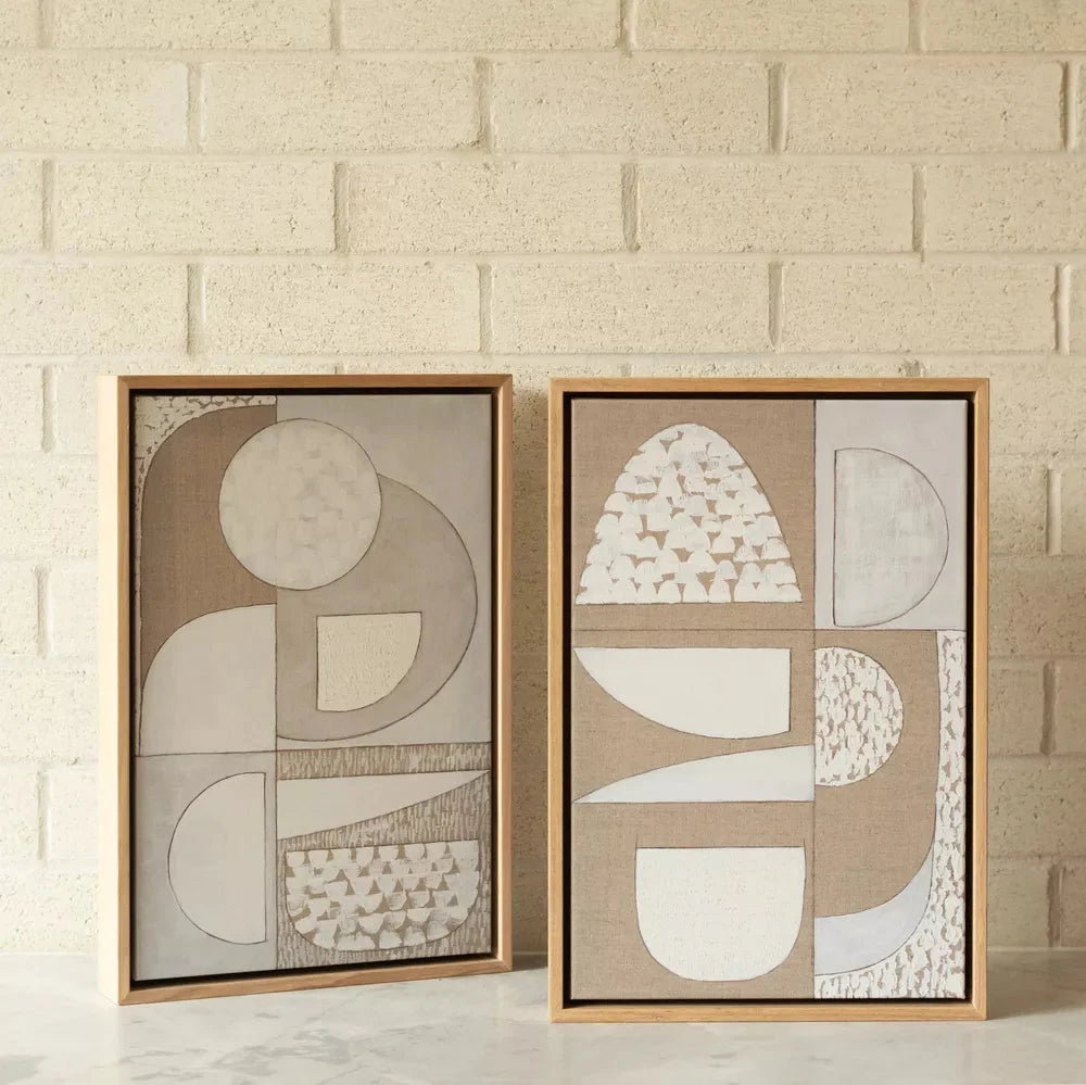 White Stucco 2 Canvas Print 46cm x 30cm White Frame