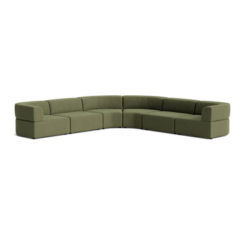 Stretch Large Angled Corner Sofa - Corduroy Forest