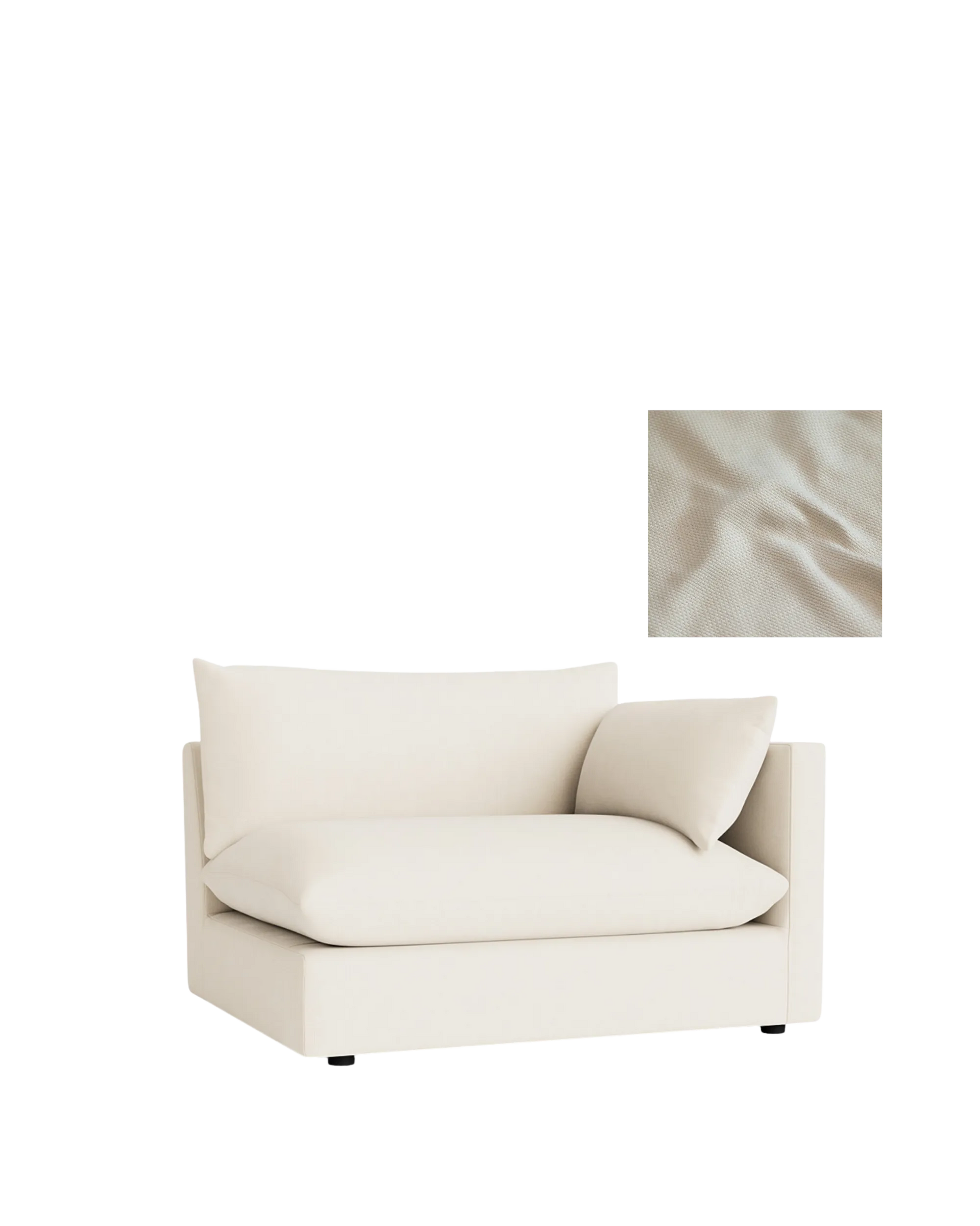 Sidney Slipcover Right Corner Module Fabric - Fossil Vanilla