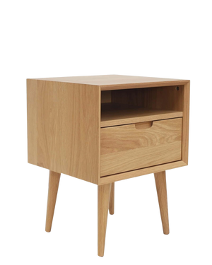 Mia Nightstand with Shelf - Oak