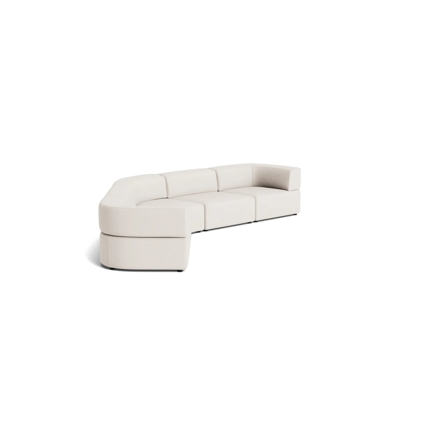 Stretch Large Closed Chaise Sofa - Silex Off White