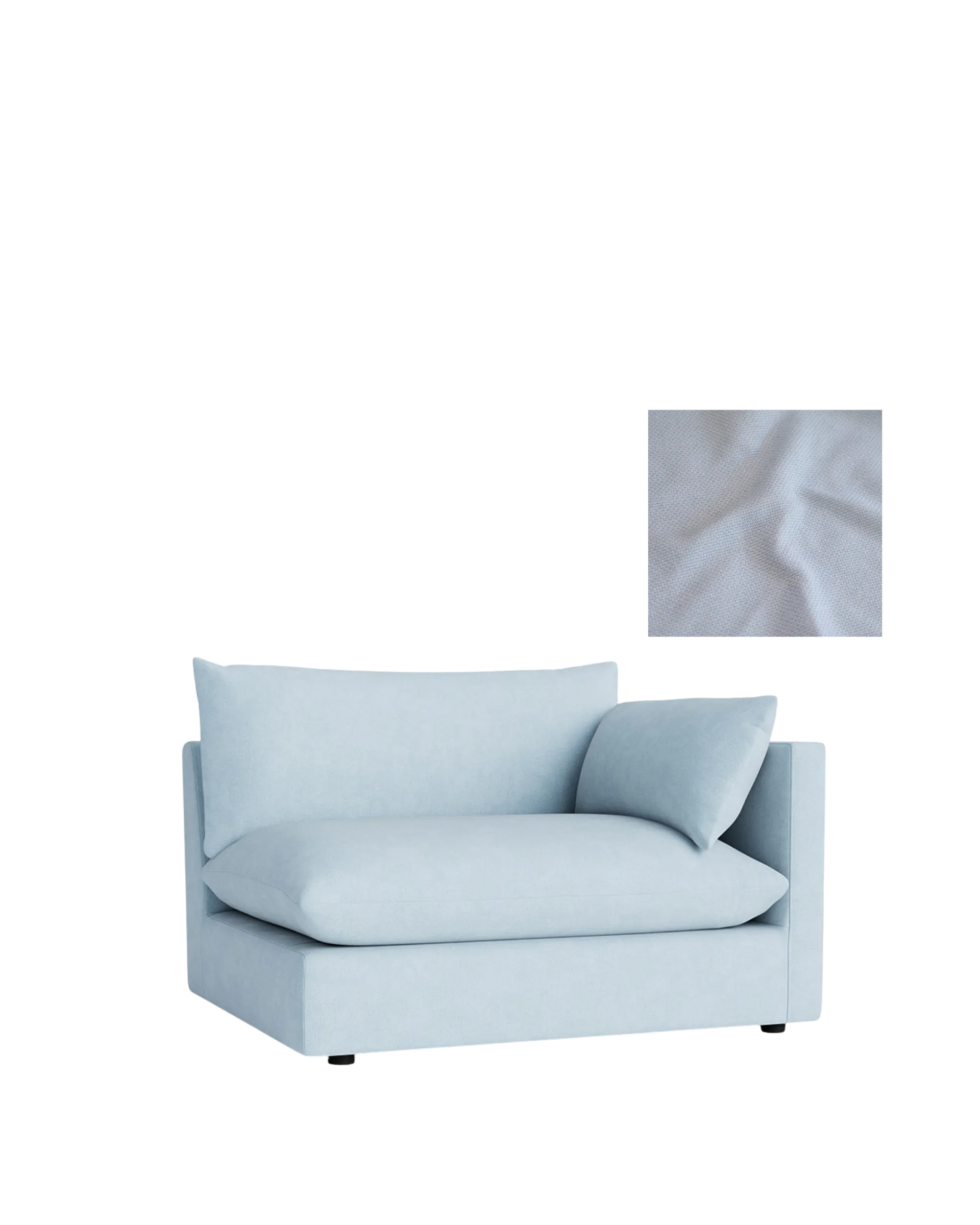 Sidney Slipcover Right Corner Module Fabric - Fossil Powder Blue