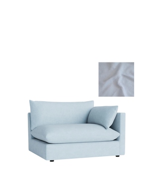 Sidney Slipcover Right Corner Module Fabric - Fossil Powder Blue