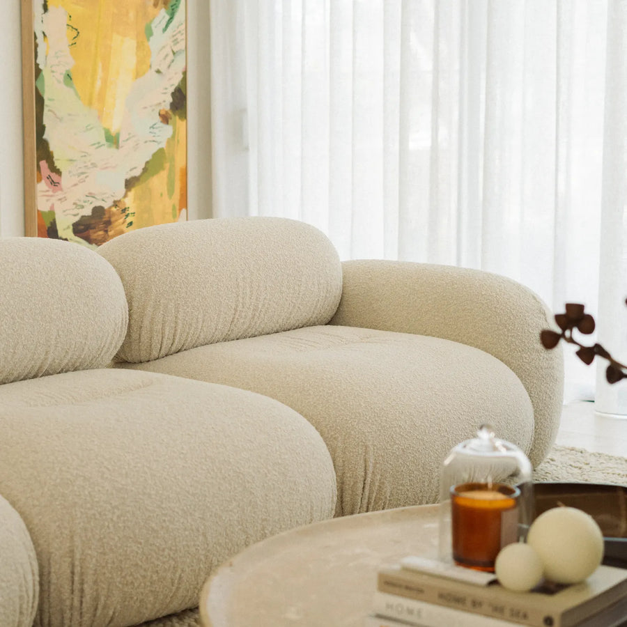 Ondo Right Hand Corner Module - Maya Cream Boucle