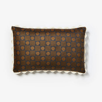 Shell Check Rectangular Cushion - Cocoa