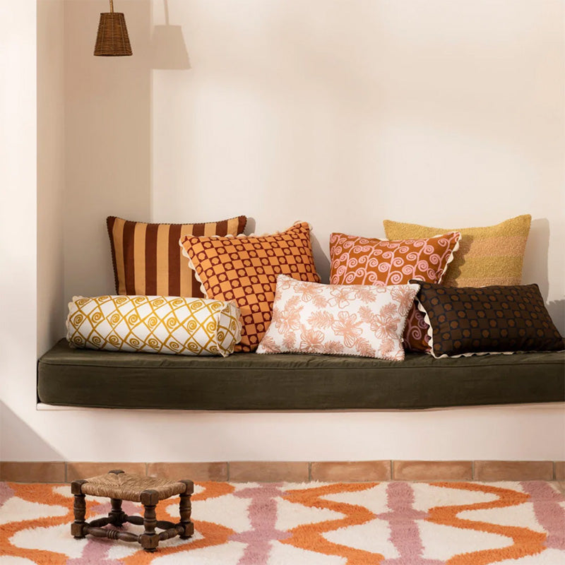 Shell Check Rectangular Cushion - Cocoa