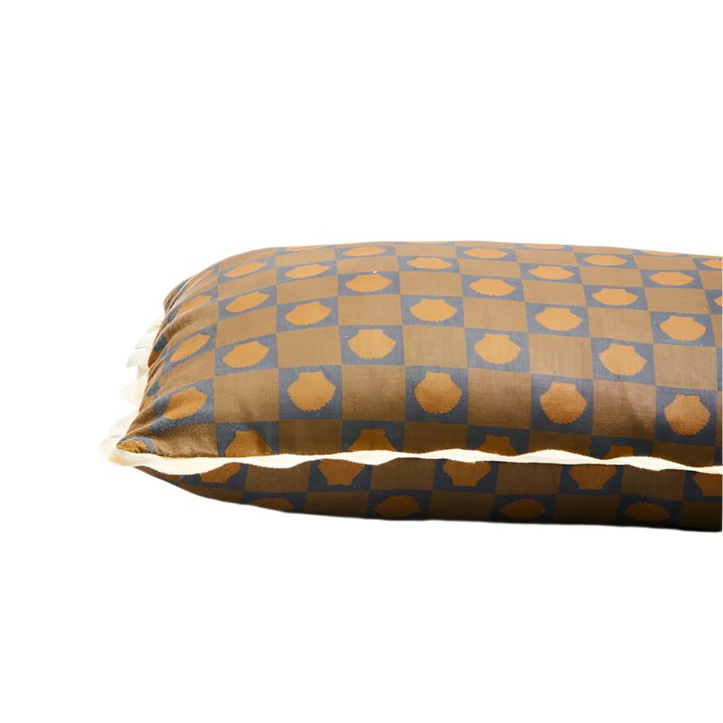 Shell Check Rectangular Cushion - Cocoa