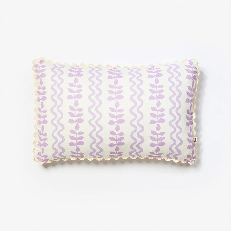 Ferns & Waves Rectangular Cushion - Lilac