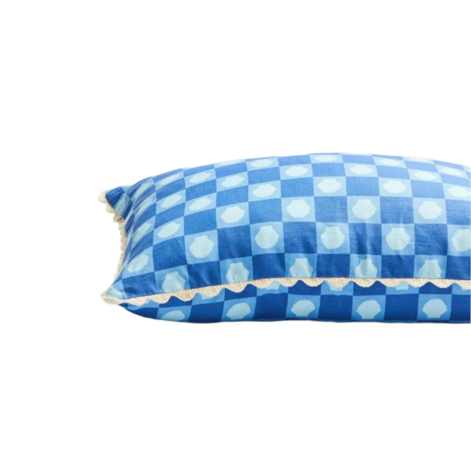 Shell Check Cushion - Blue