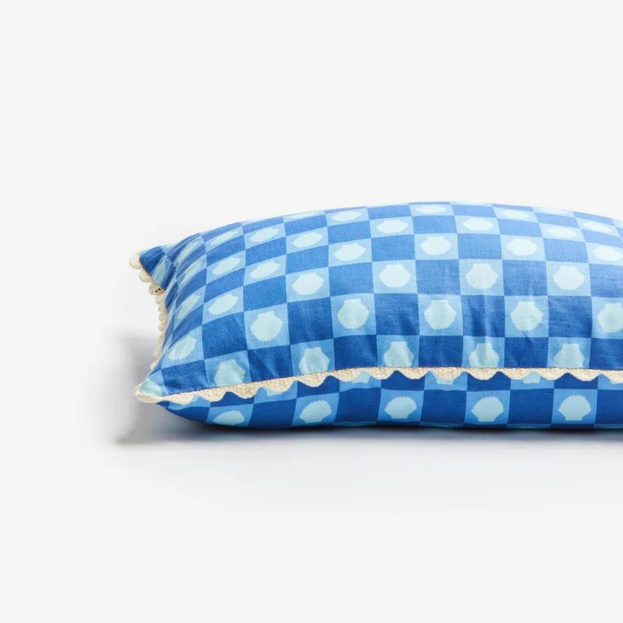 Shell Check Cushion - Blue