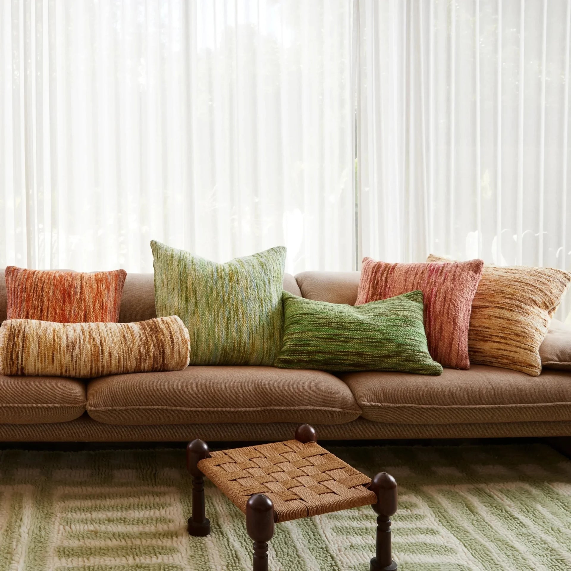 Wool Marle Cushion Emerald