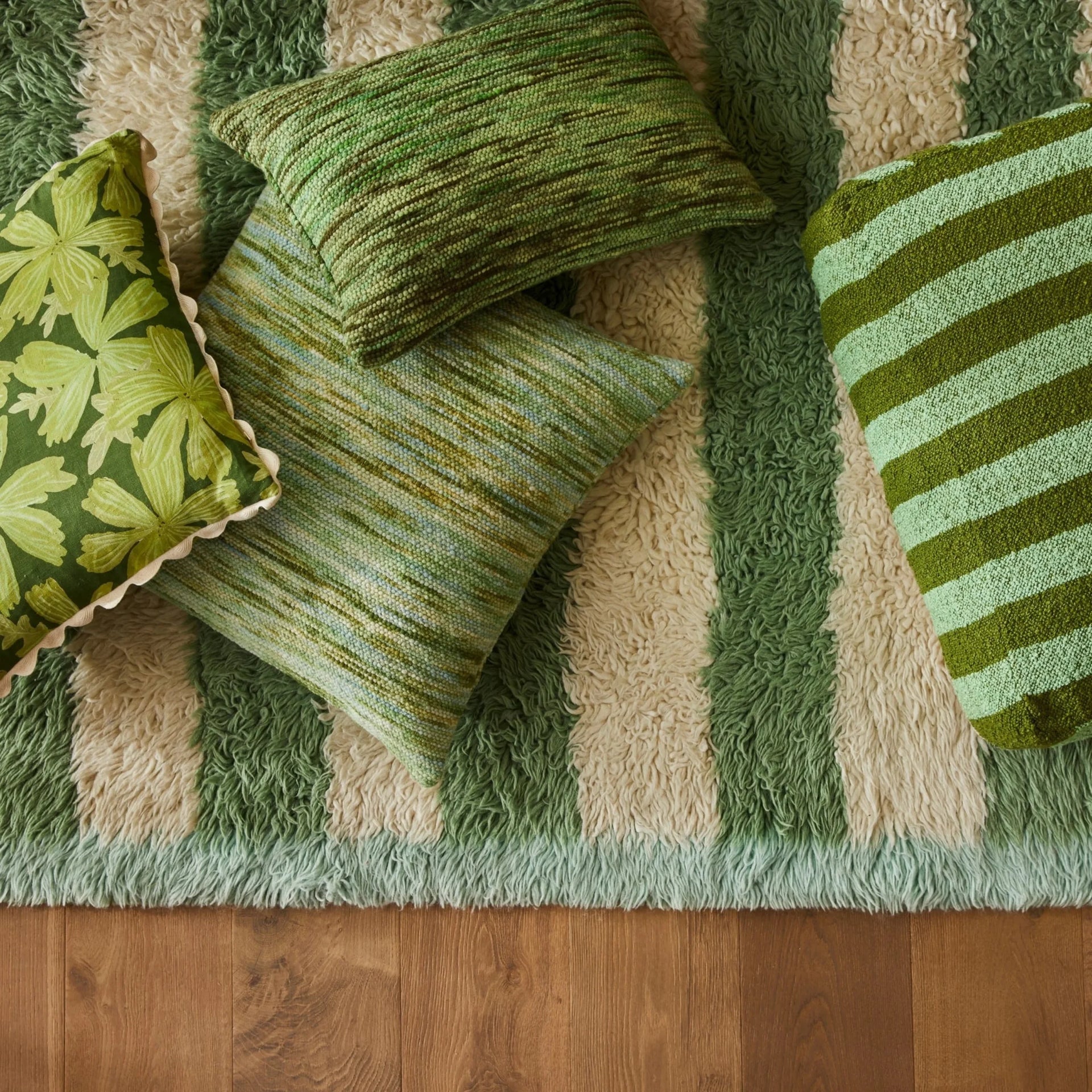 Wool Marle Cushion Emerald