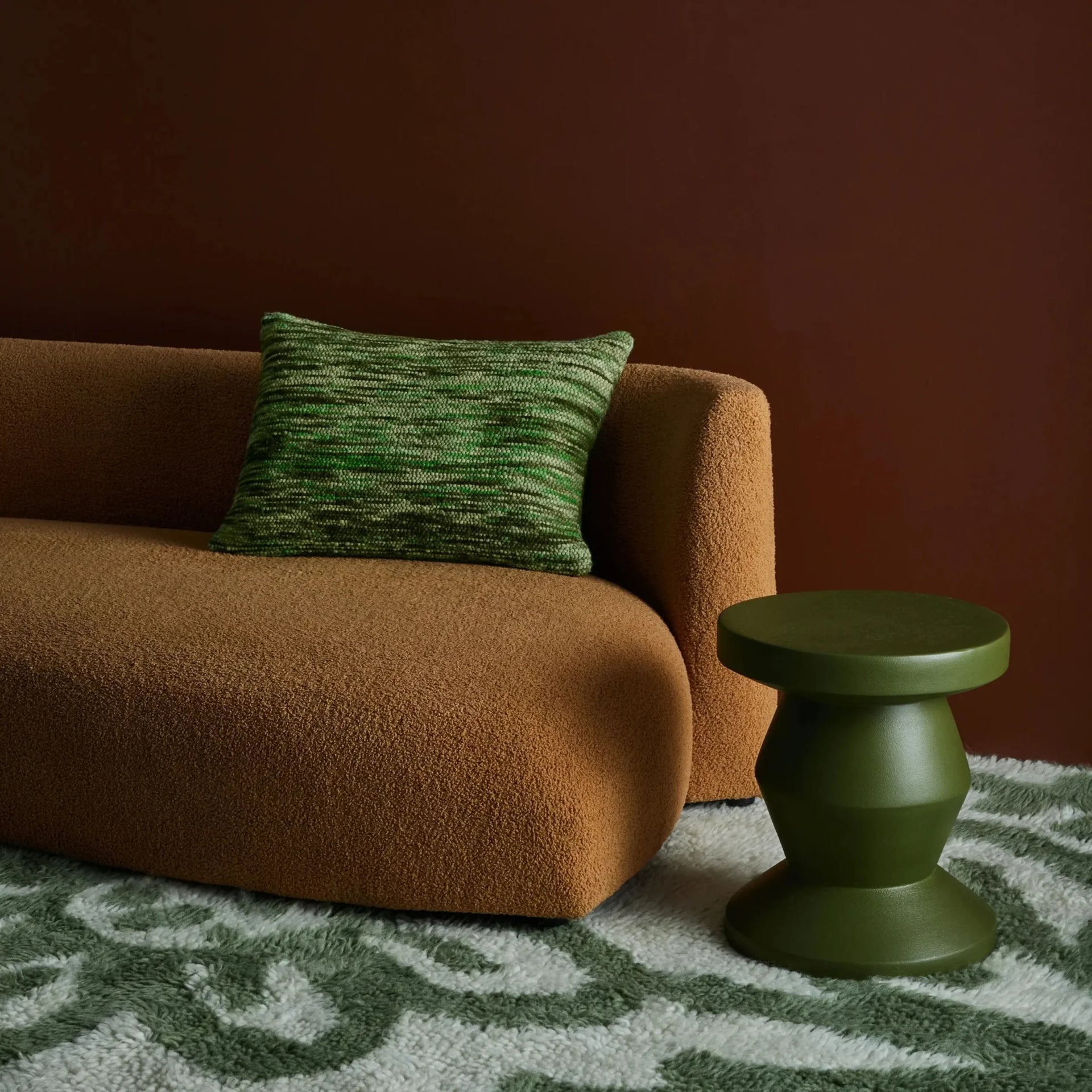 Wool Marle Cushion Emerald