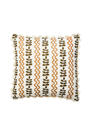 Ferns & Waves Cushion - Cocoa