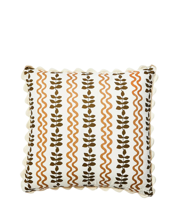 Ferns & Waves Cushion - Cocoa