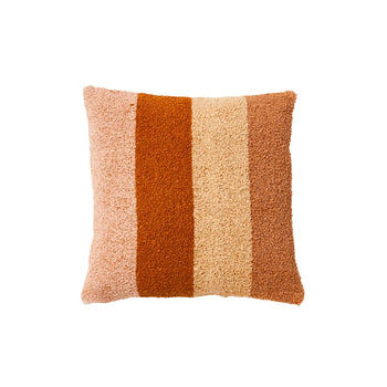 Boucle Wide Stripe Cushion - Tan