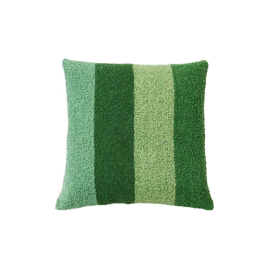 Boucle Wide Stripe Cushion - Green
