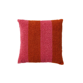 Boucle Wide Stripe Cushion - Magenta