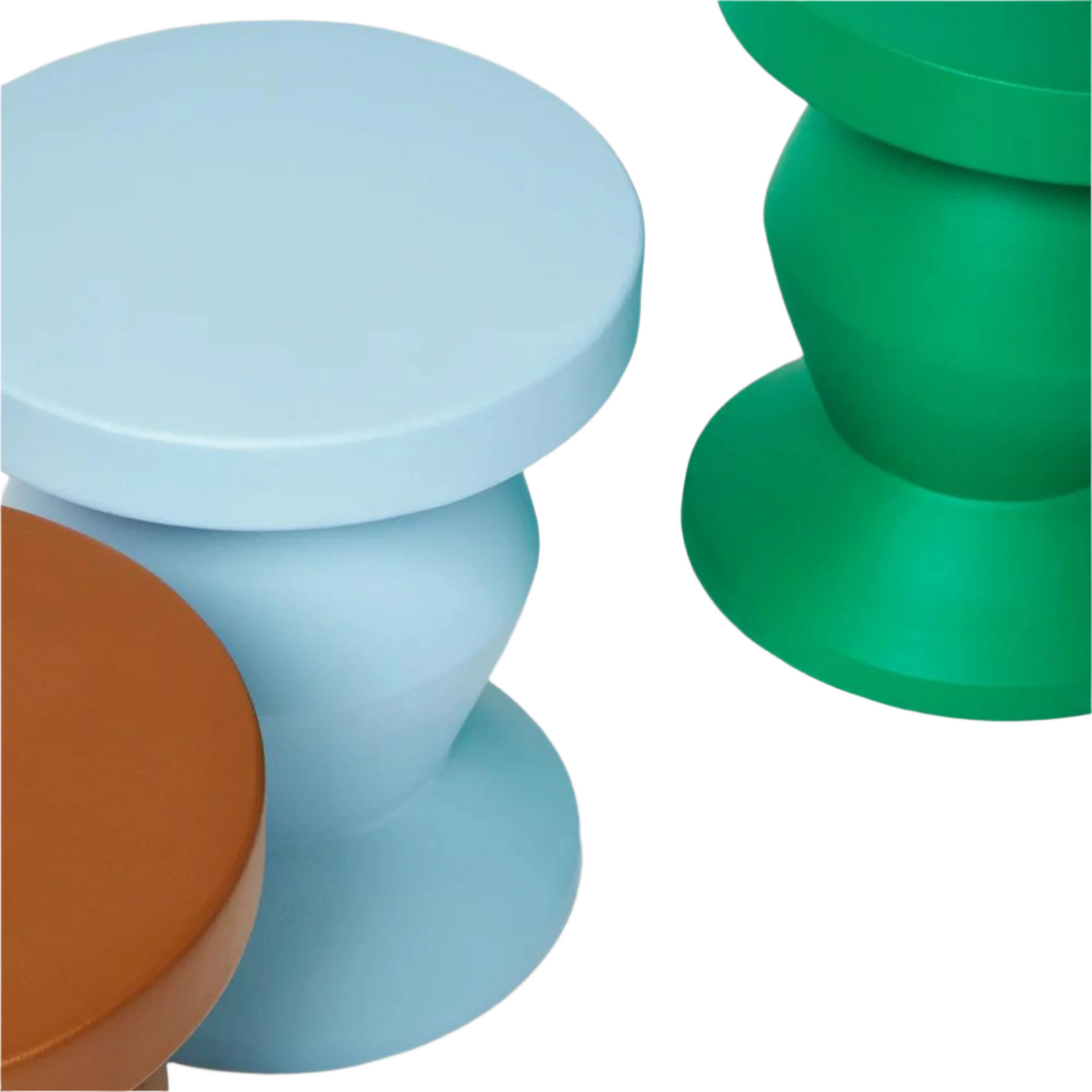 Pedestal Side Table - Soft Blue