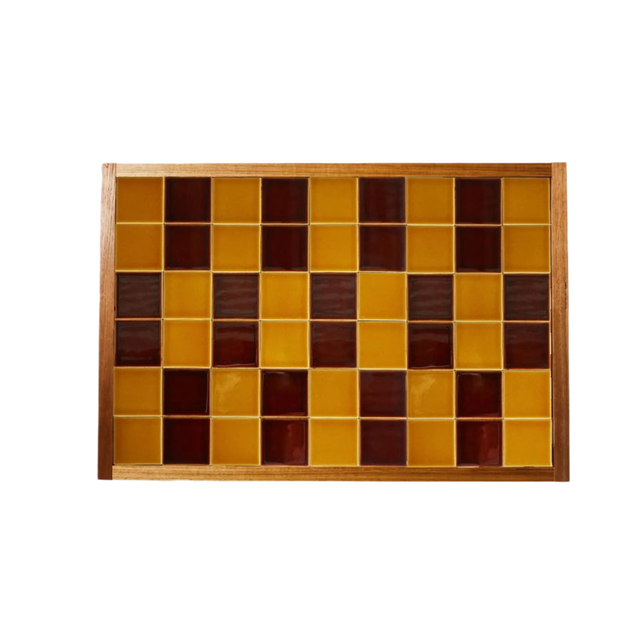 Tiled Coffee Table - Chocolate Mustard
