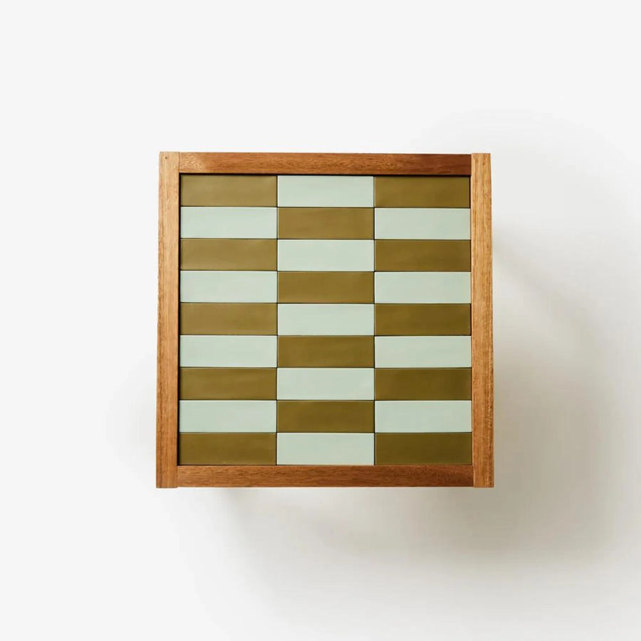 Tiled Side Table - Blue Green