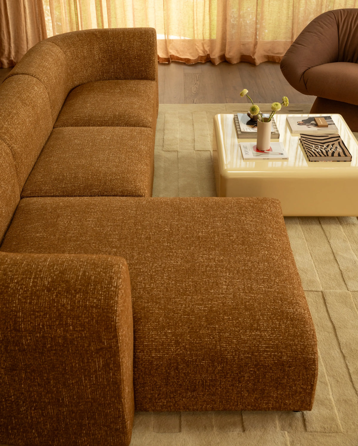 Berg Left Chaise Module - Fleck Ginger