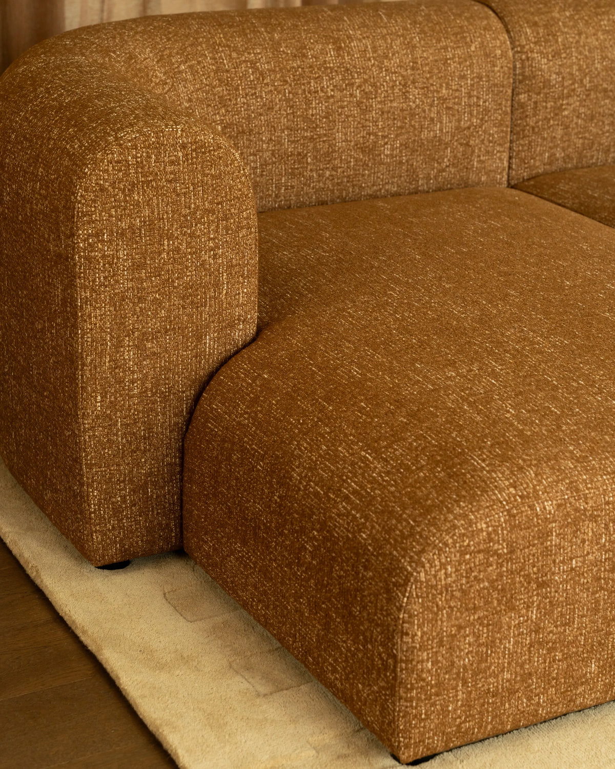 Berg Left Chaise Module - Fleck Ginger