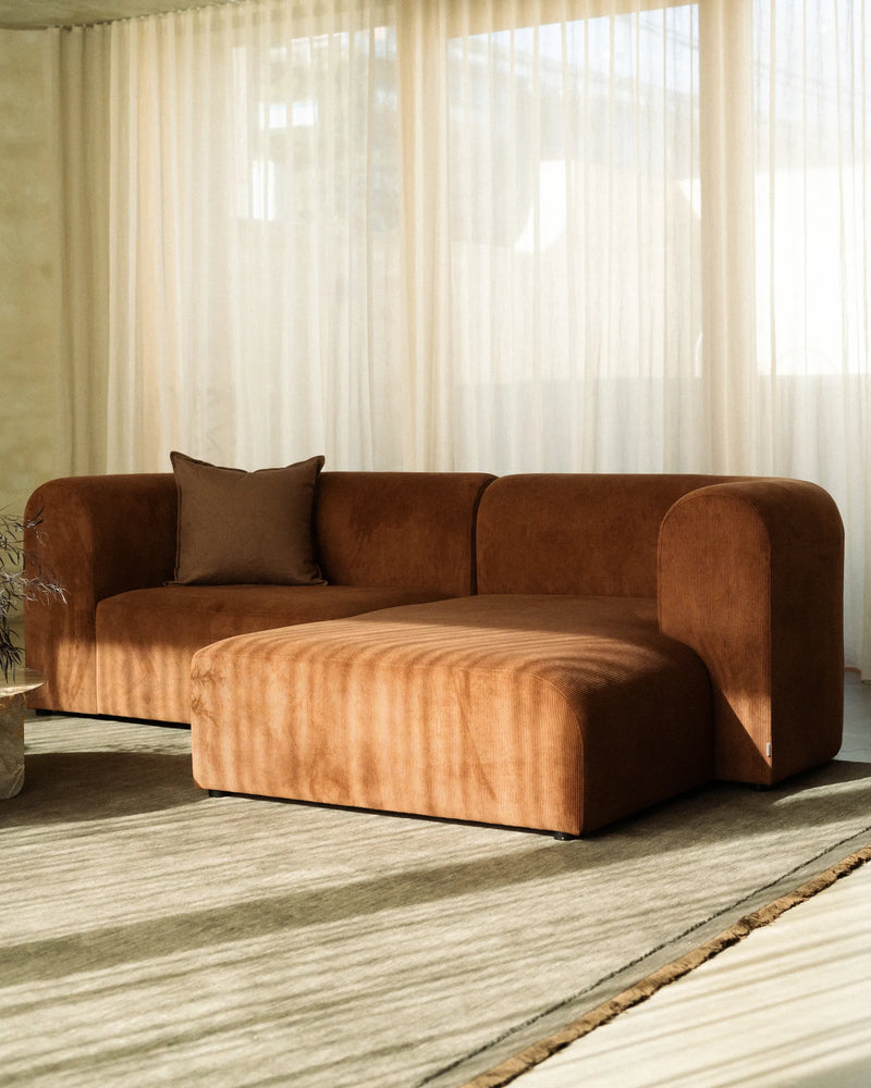 Berg 3 Seater RHF Chaise Sofa - Corduroy Cocoa