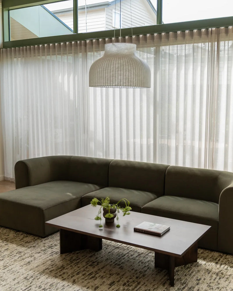 Berg 4 Seater LHF Chaise Sofa - Eden Leaf