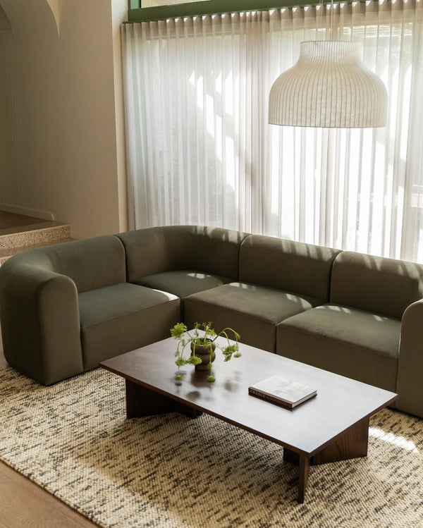 Berg LHF Closed Chaise Sofa - Eden Leaf