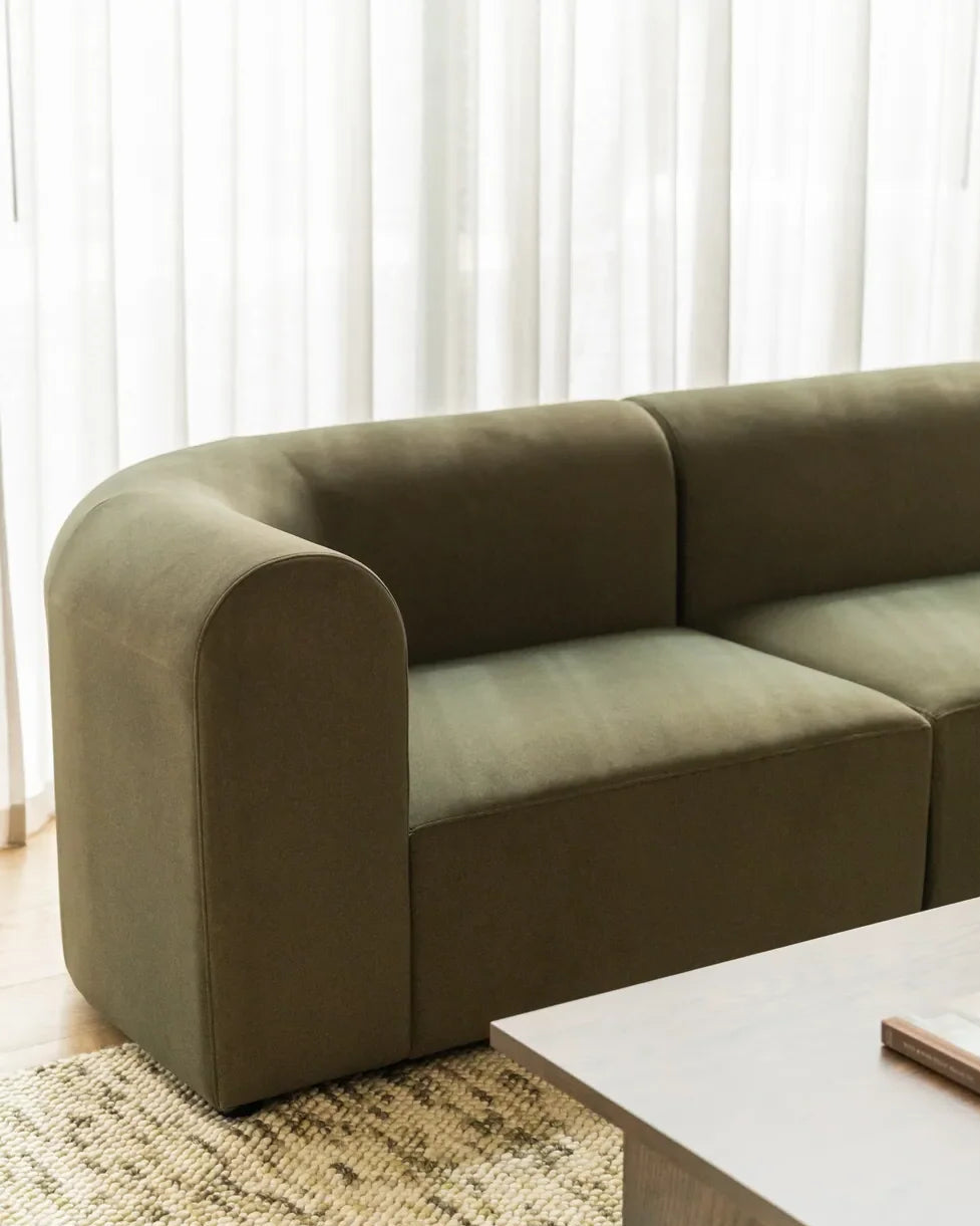 Berg 3 Seater RHF Chaise Sofa - Eden Leaf