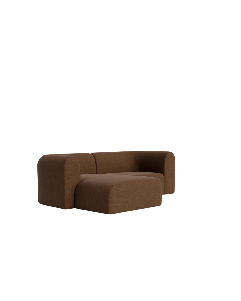 Berg 3 Seater LHF Chaise Sofa - Fossil Chocolate