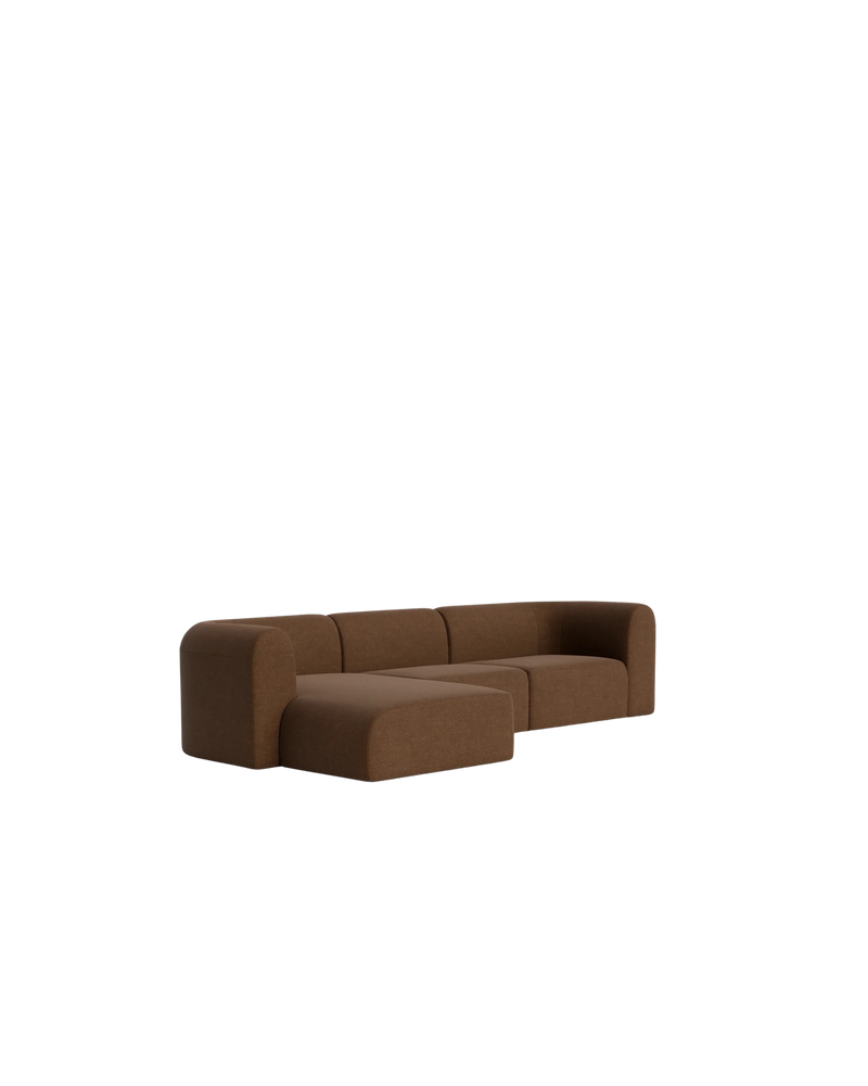 Berg 4 Seater LHF Chaise Sofa - Fossil Chocolate