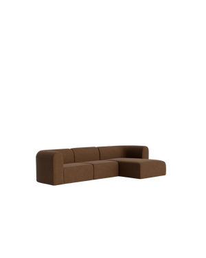 Berg 4 Seater RHF Chaise Sofa - Fossil Chocolate