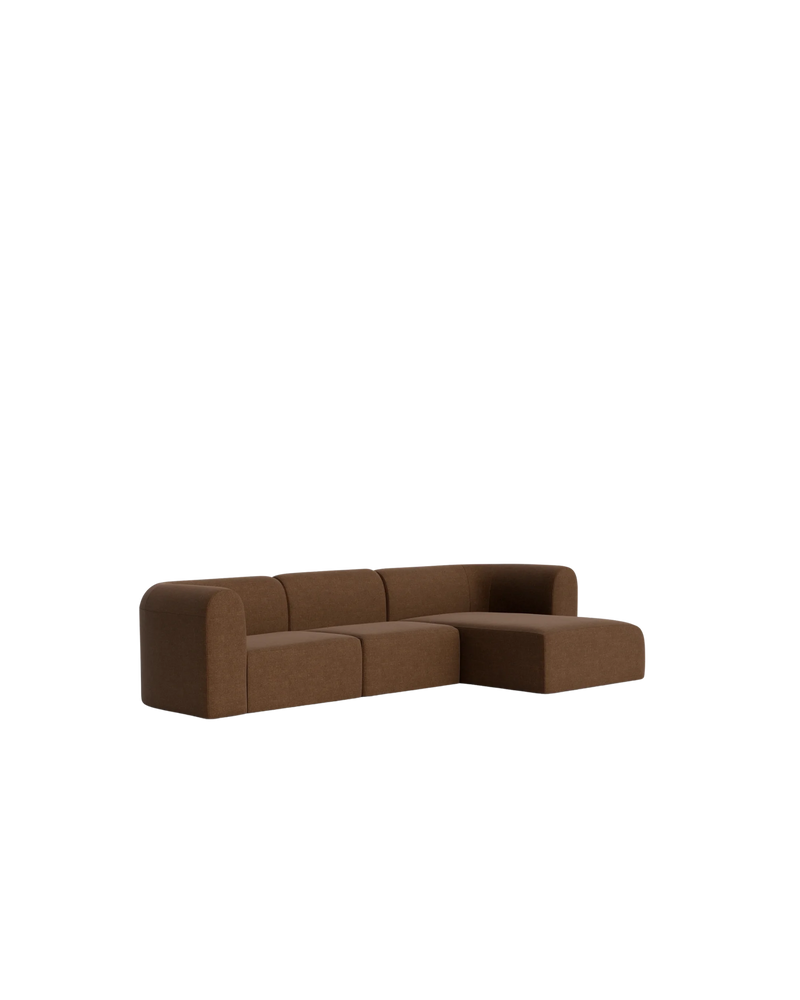 Berg 4 Seater RHF Chaise Sofa - Fossil Chocolate