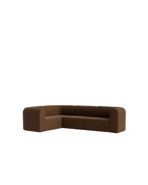 Berg LHF Closed Chaise Sofa - Fossil Chocolate