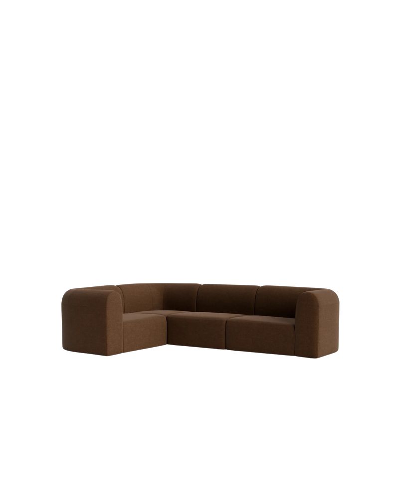 Berg LHF Closed Chaise Sofa - Fossil Chocolate