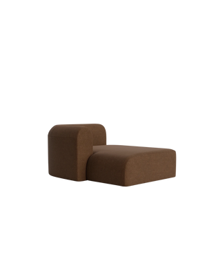 Berg Left Chaise Module - Fossil Chocolate