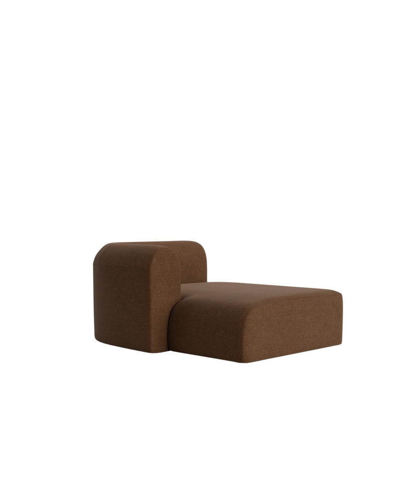 Berg Left Chaise Module - Fossil Chocolate
