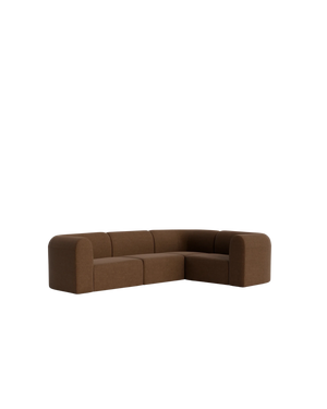 Berg RHF Closed Chaise Sofa - Fossil Chocolate