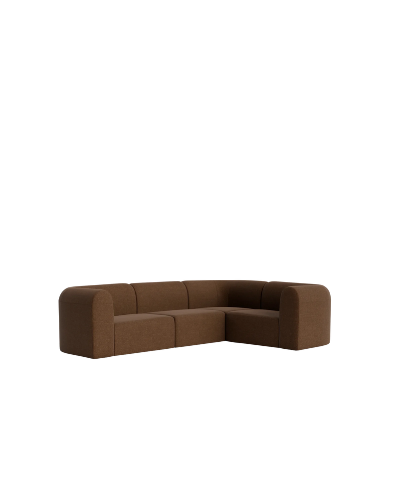 Berg RHF Closed Chaise Sofa - Fossil Chocolate