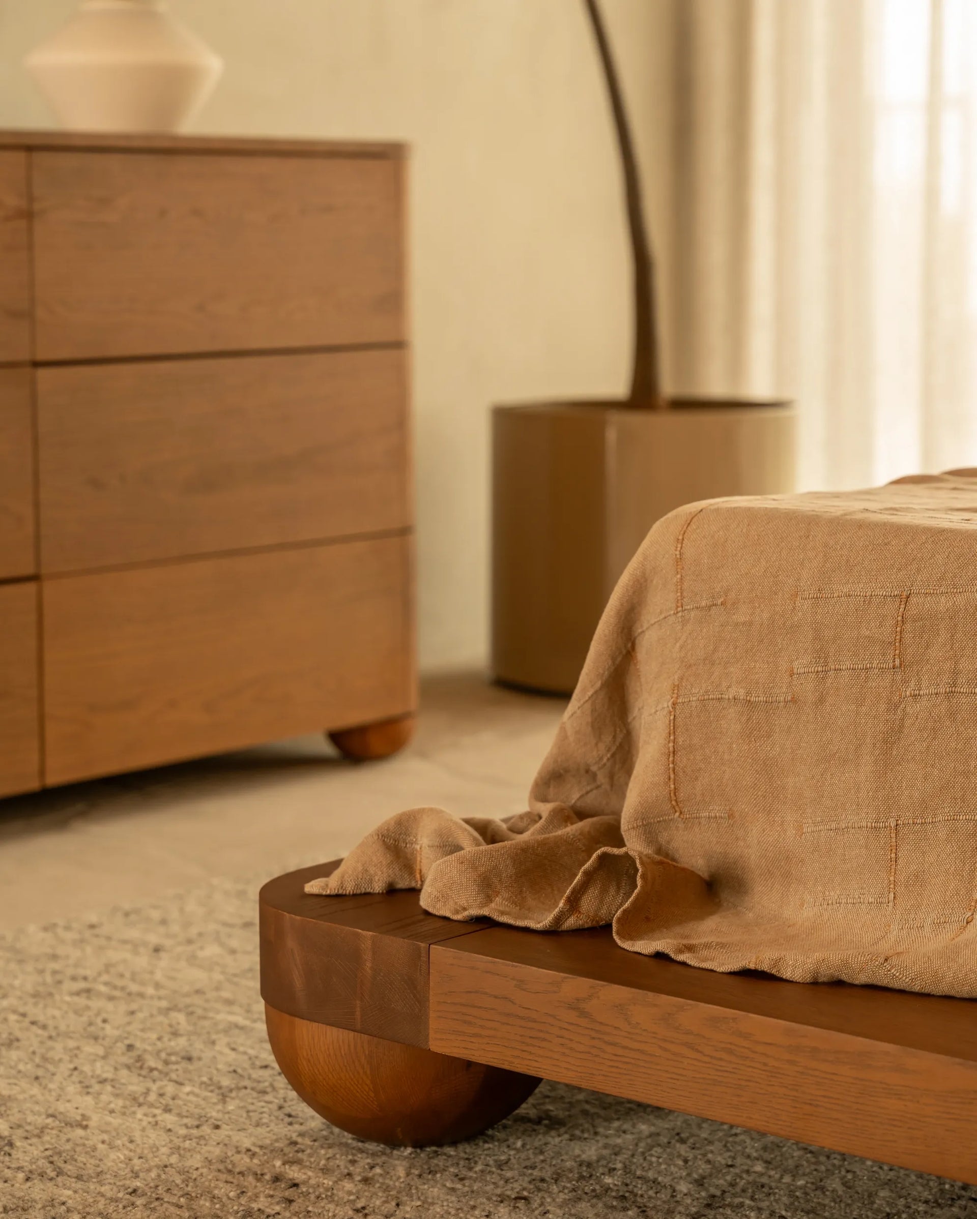 Bound Queen Bed Base -Deep Oak