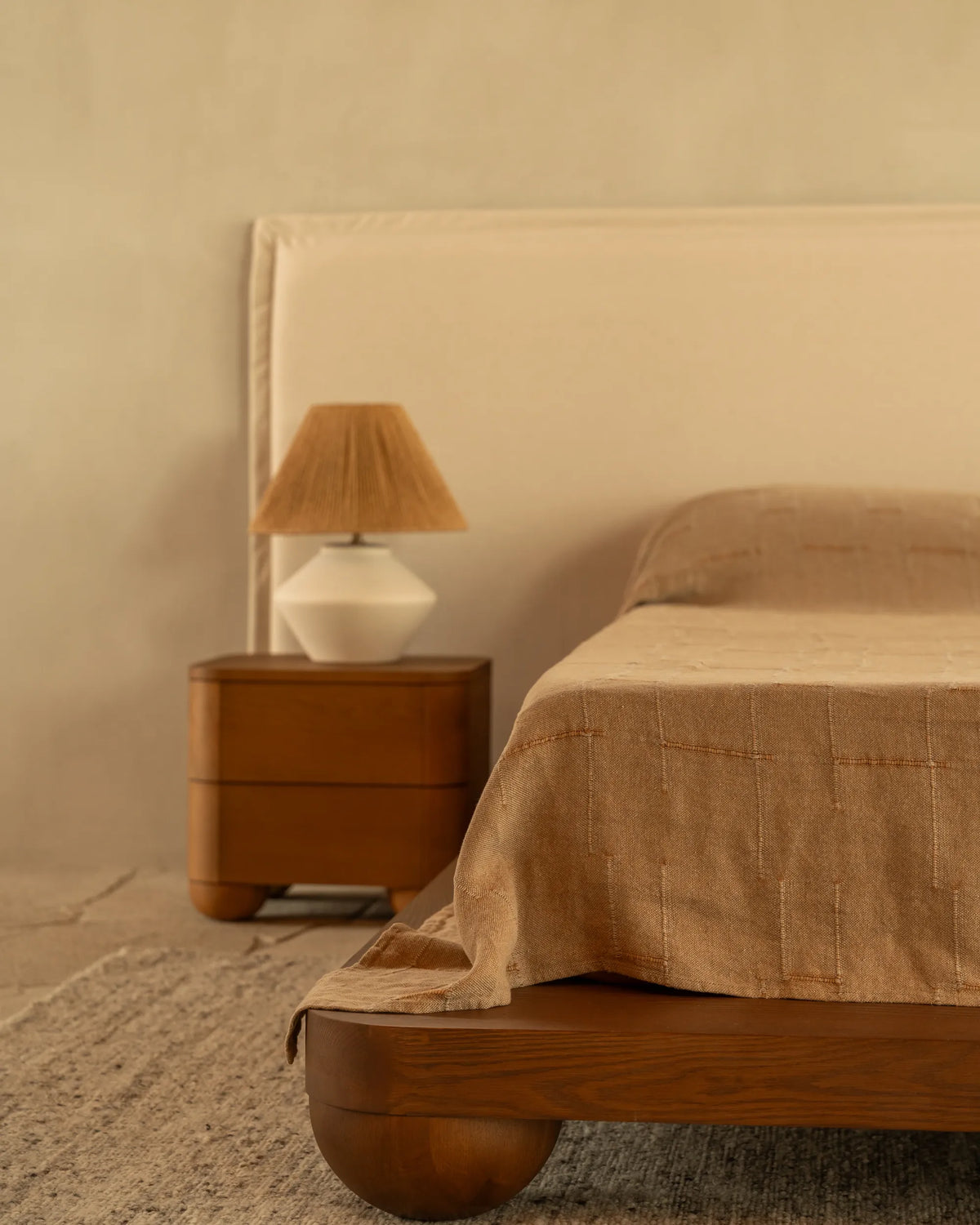 Bound Queen Bed Base -Deep Oak