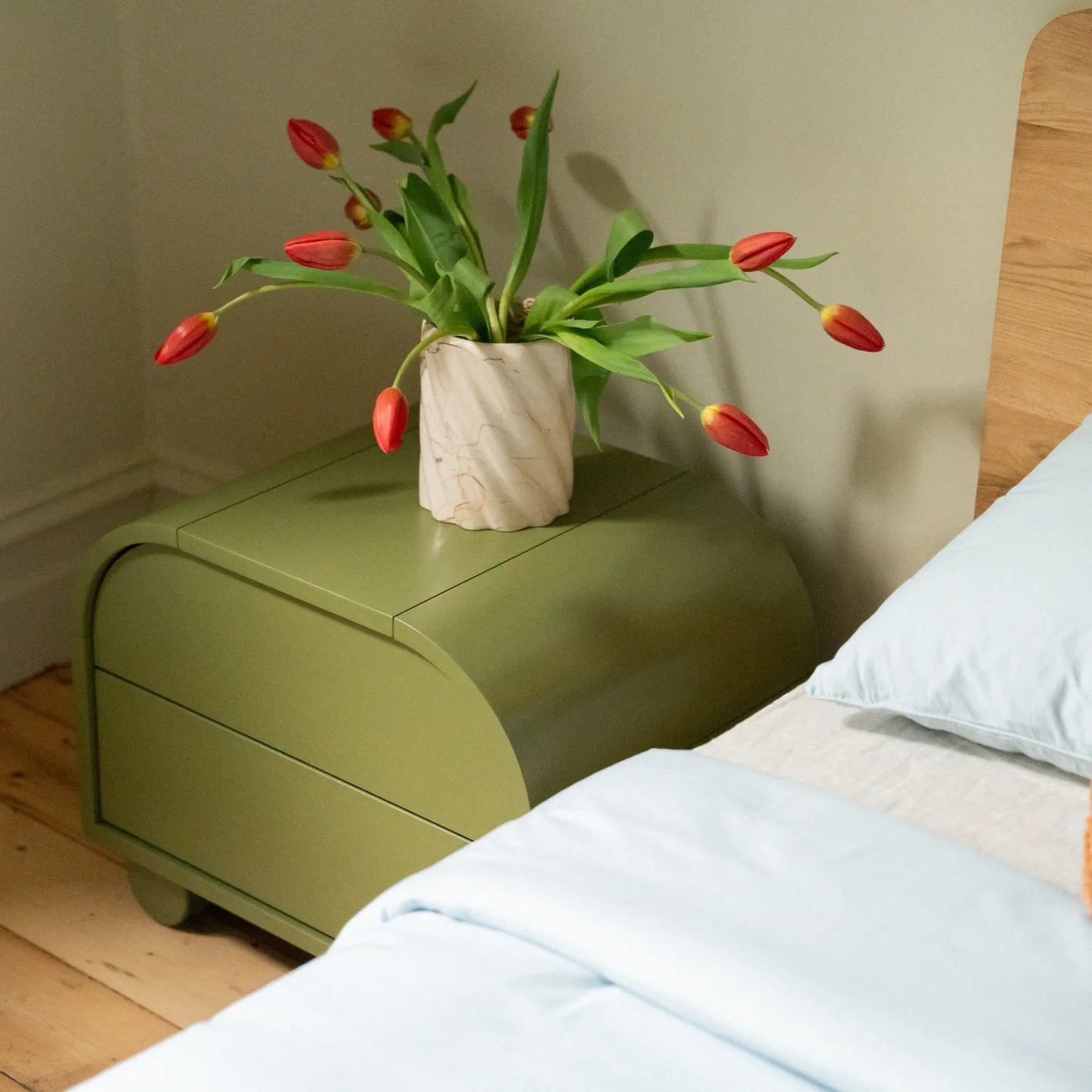 Muse Bedside Table - Olive