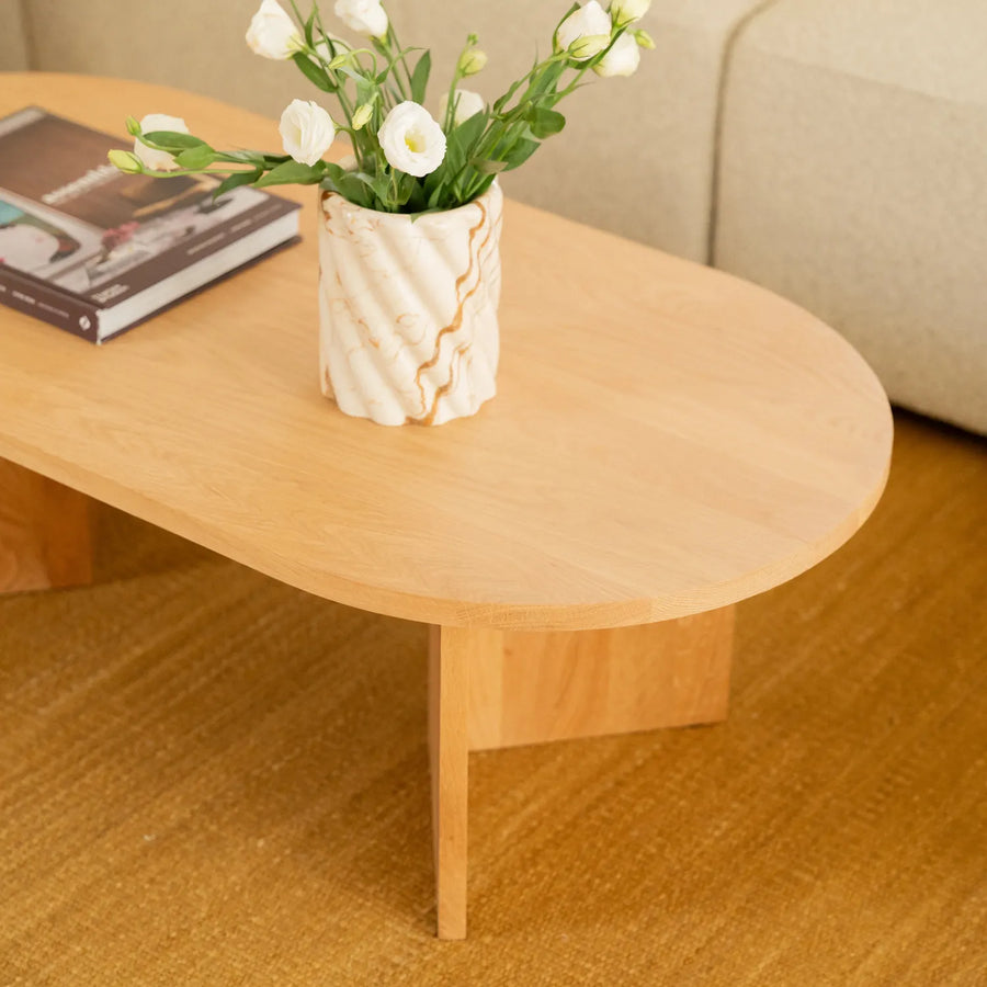 Edge Oval Coffee Table - Oak