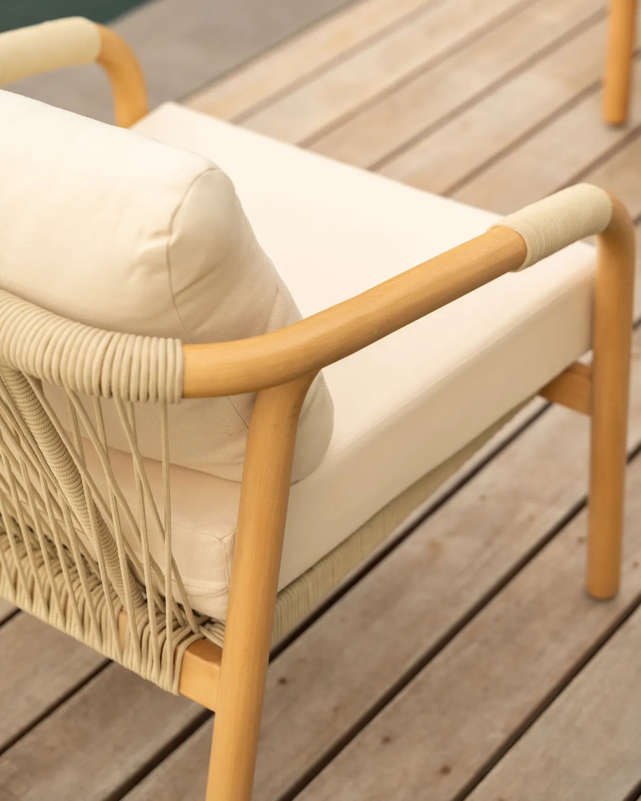 Burnett Outdoor Armchair - Eucalyptus / Beige