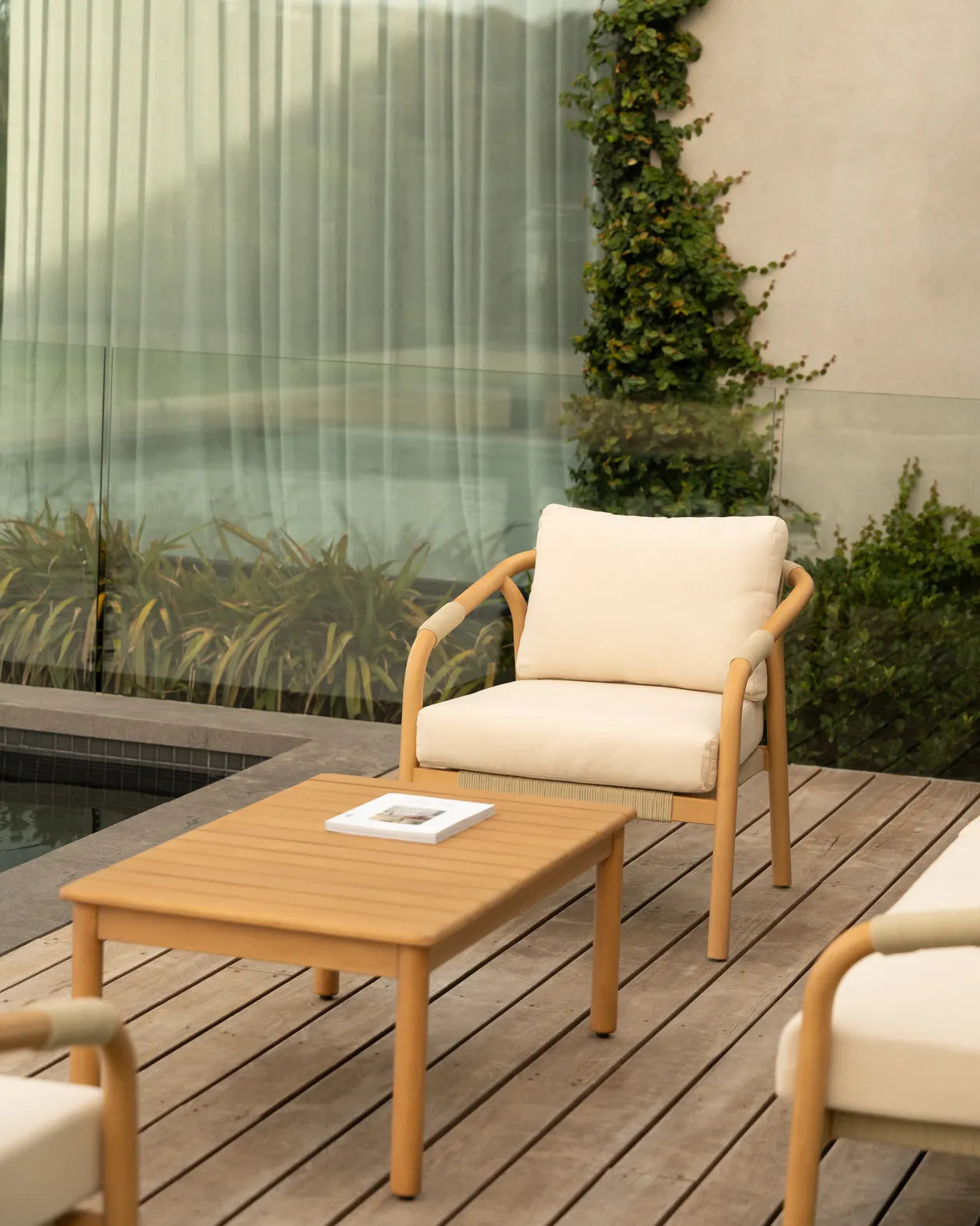 Burnett Outdoor Armchair - Eucalyptus / Beige