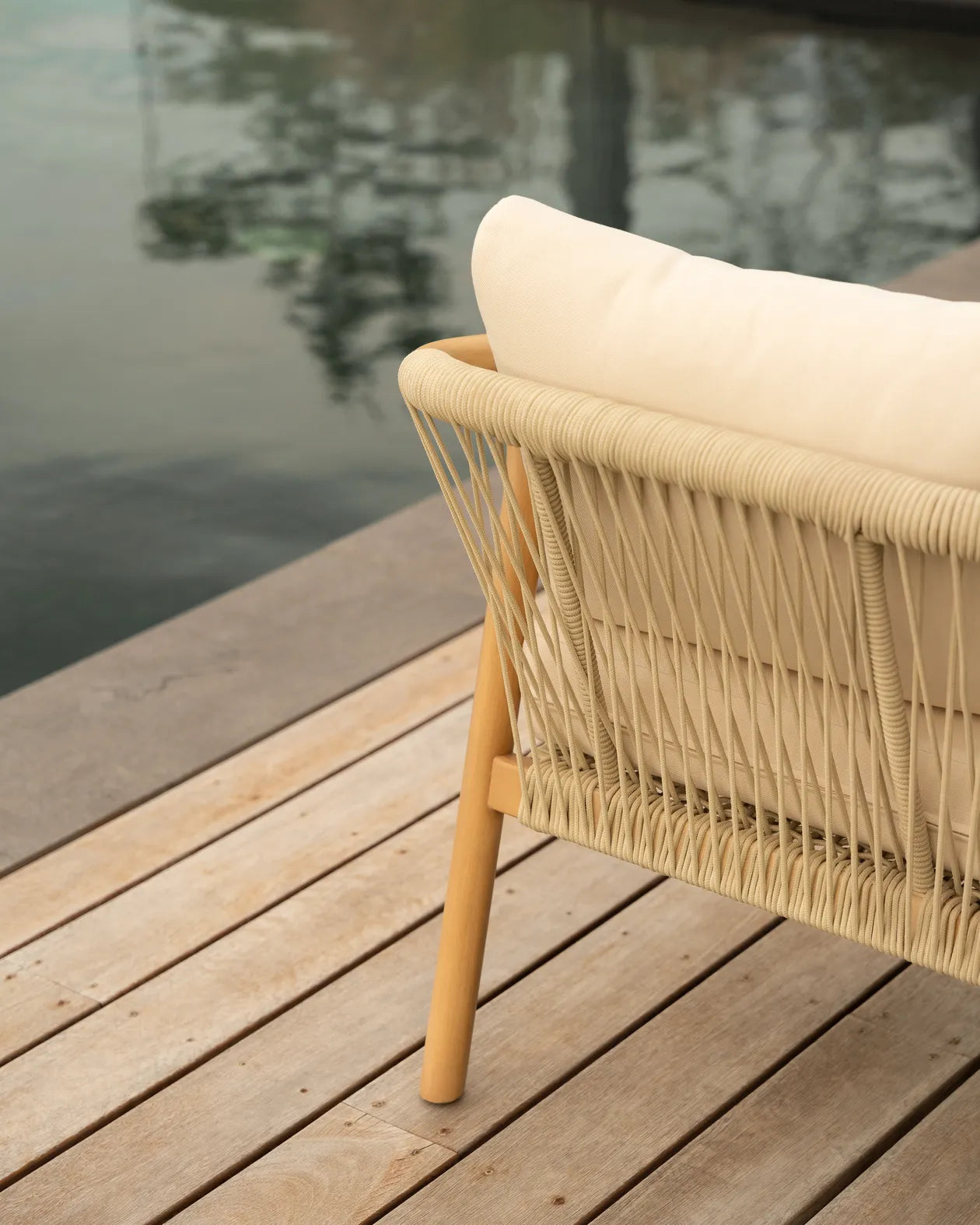Burnett Outdoor Armchair - Eucalyptus / Beige