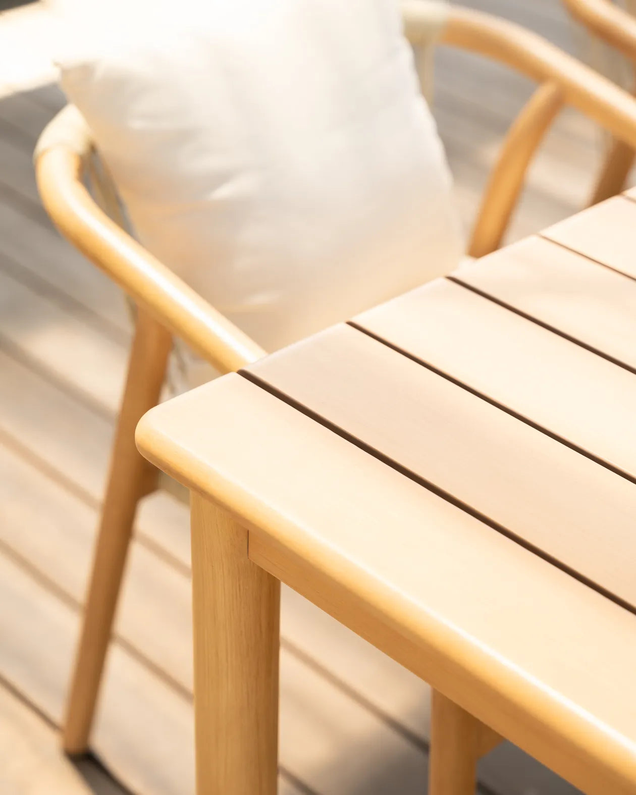 Burnett Outdoor Dining Chair - Eucalyptus / Beige