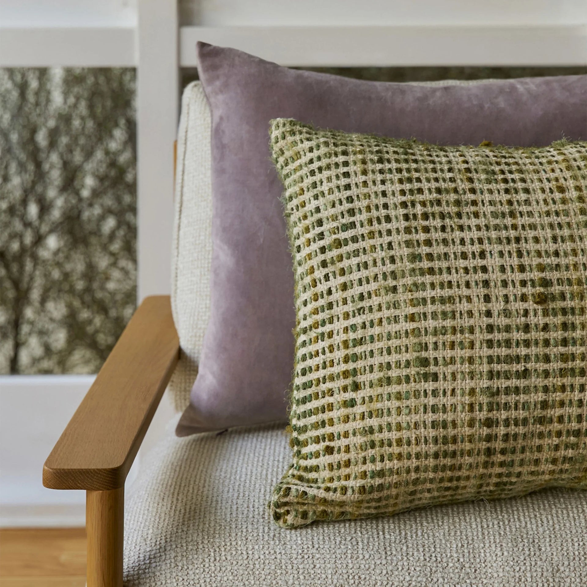 Valerie Woven Cushion 55cm x 45cm - Kale/Multi